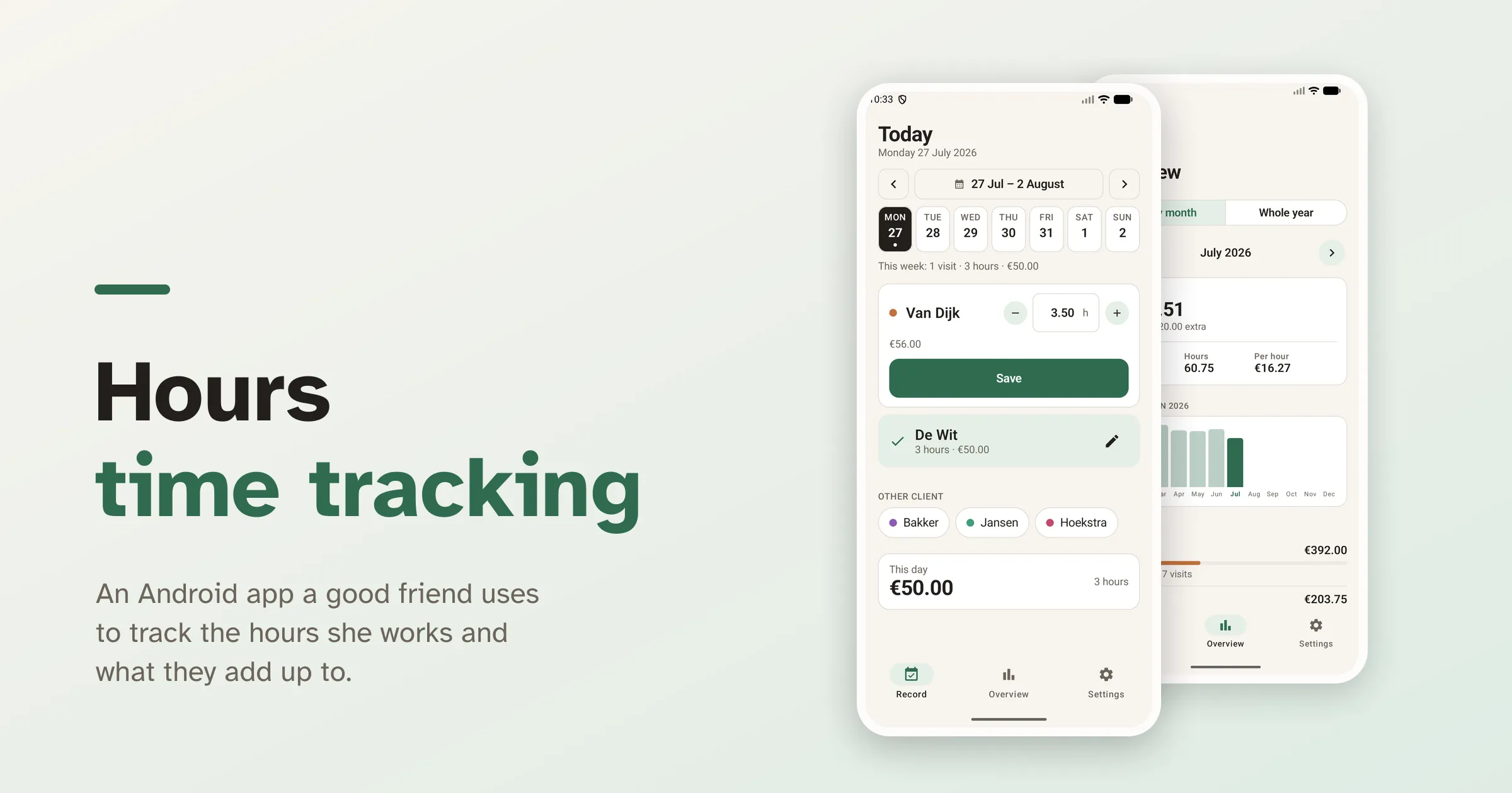 Hours: A Time Tracking App for a Good Friend