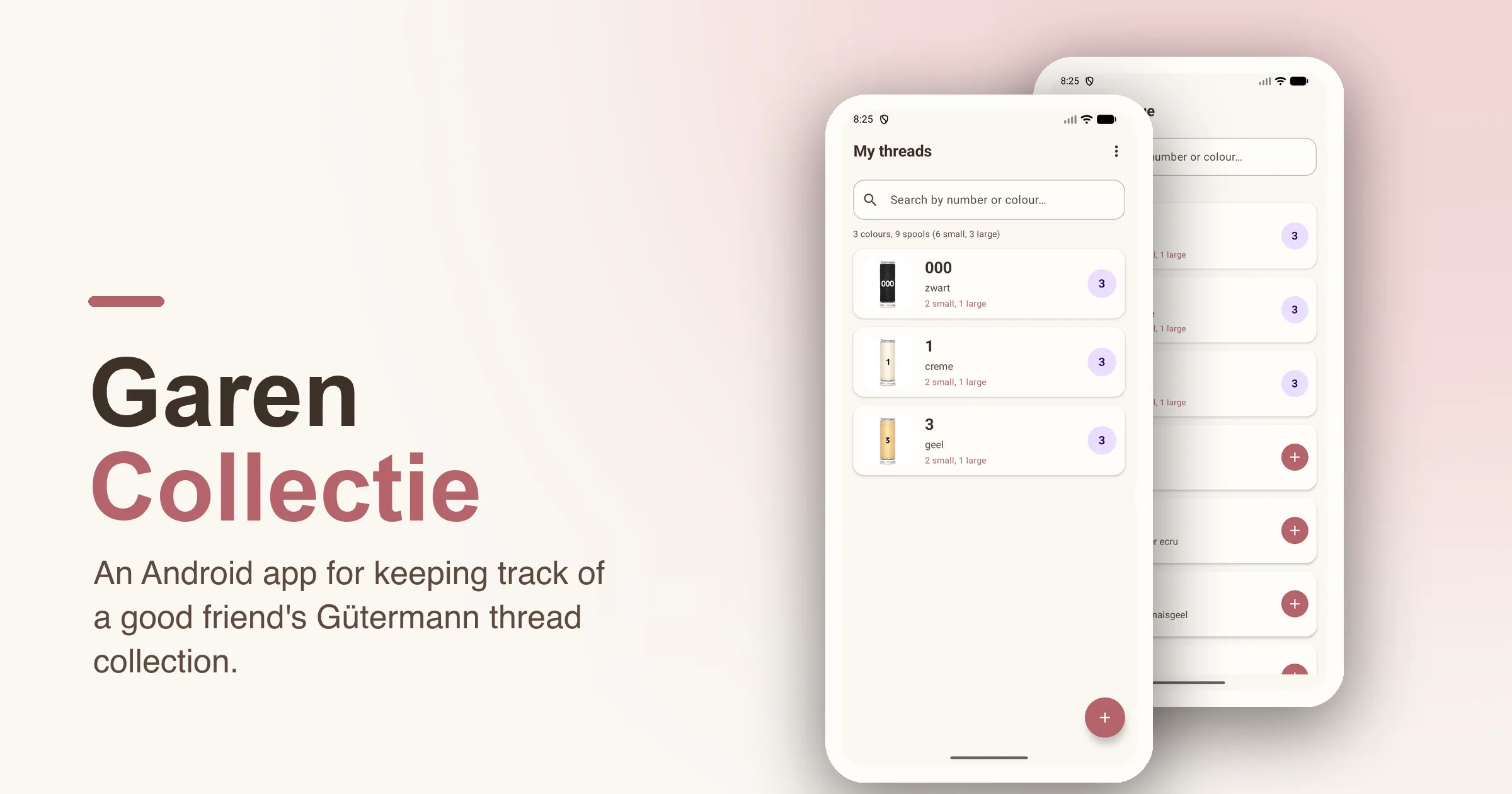 Garen Collectie: A Thread Inventory App for a Good Friend