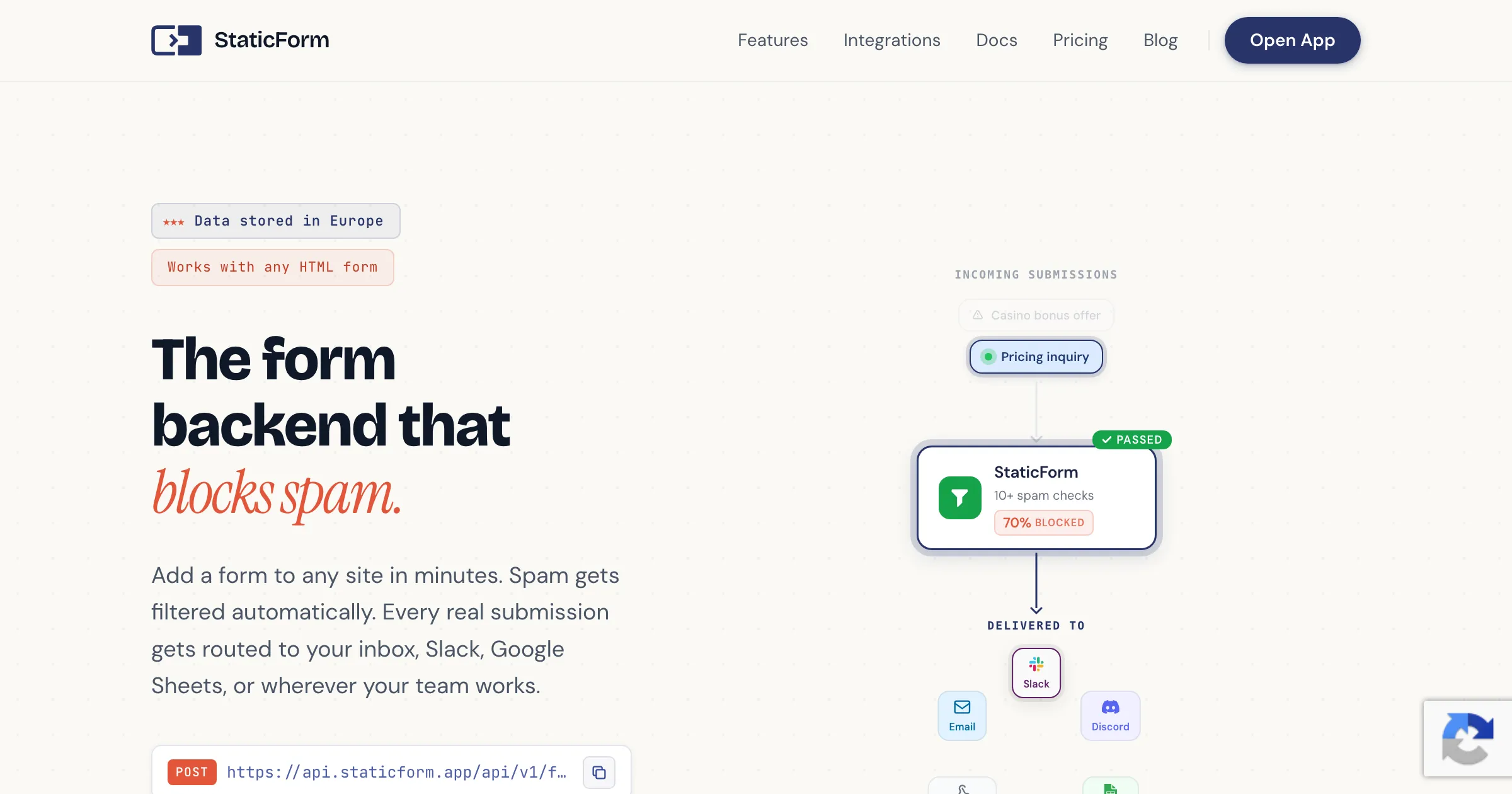 StaticForm: Form Backend With Spam Filtering and Full Observability