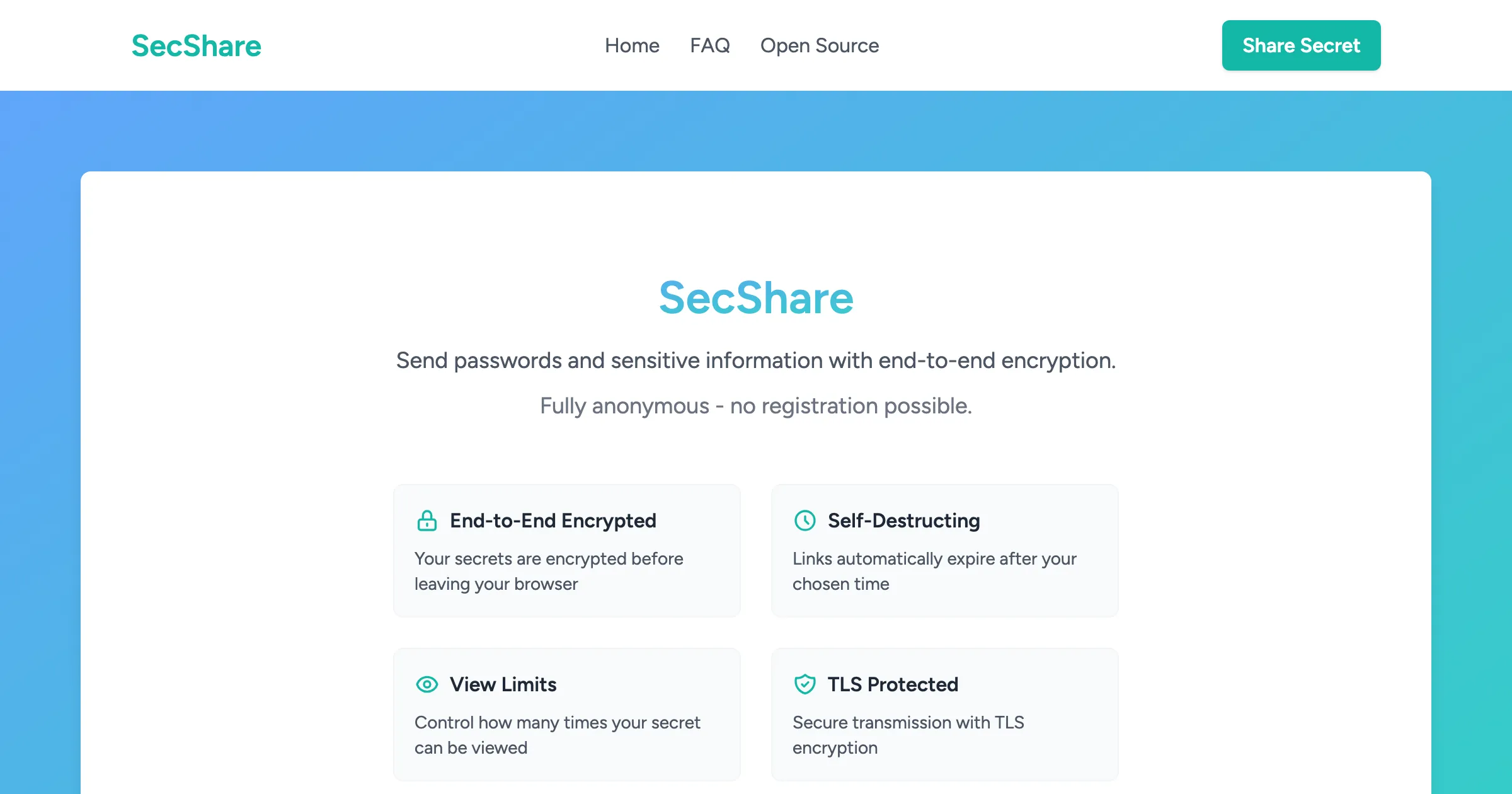 SecShare: an open-source secret sharing tool