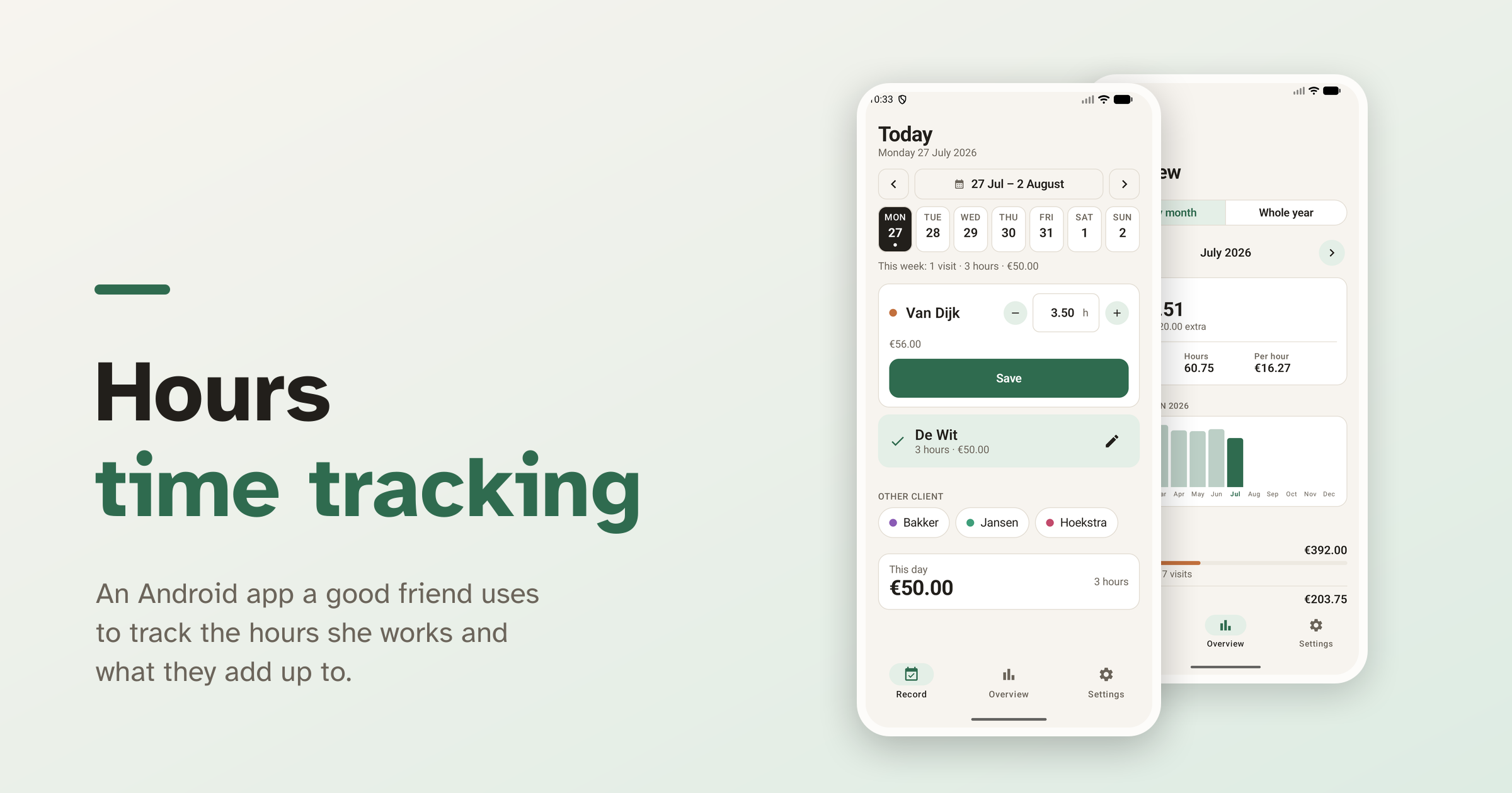 Hours: A Time Tracking App for a Good Friend